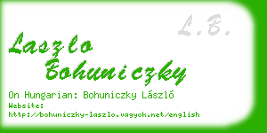 laszlo bohuniczky business card