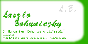 laszlo bohuniczky business card